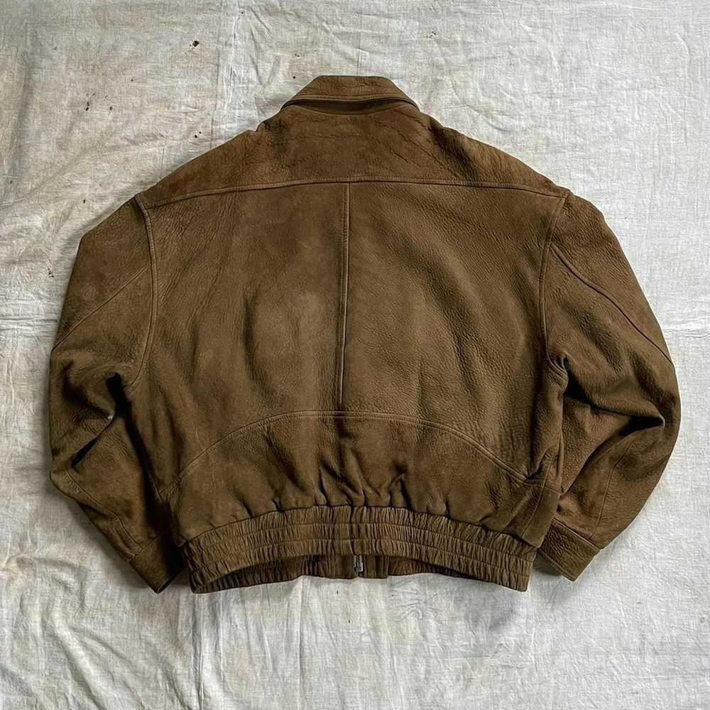 Bomber Jacket × Vintage Vintage 90s Leather Bombe… - image 4