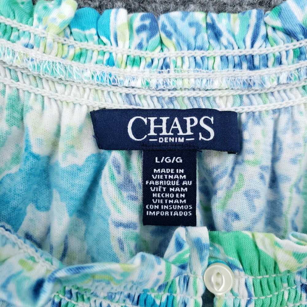 Chaps Chaps T-Shirt Womens L Large Blue Paisley S… - image 3