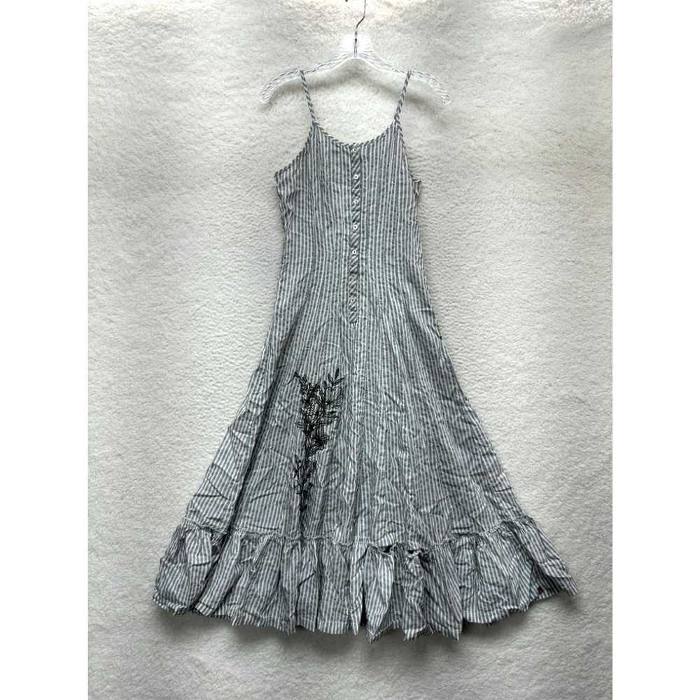 Vintage Biba Maxi Day Dress S M Small Medium Grey… - image 1