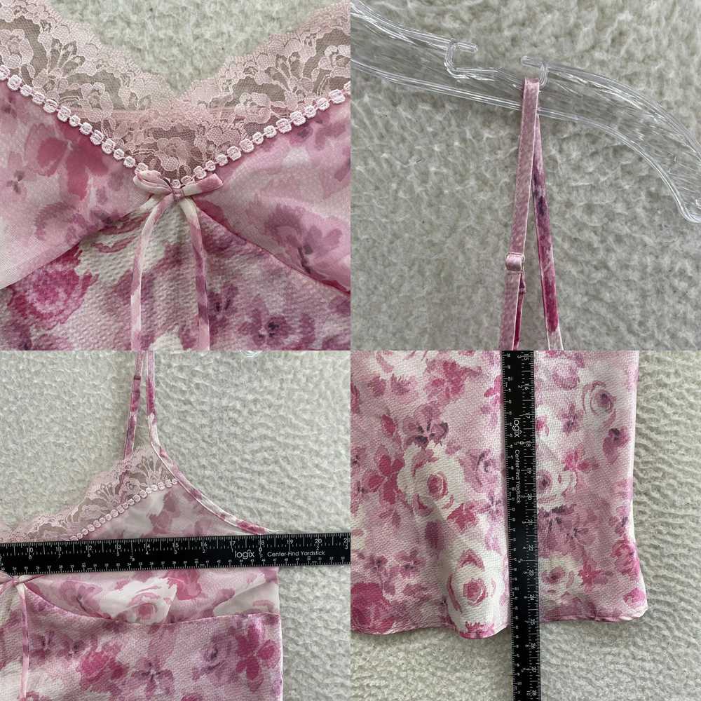 Vintage Y2K Morgan Taylor Pink Floral Satin Lace … - image 4