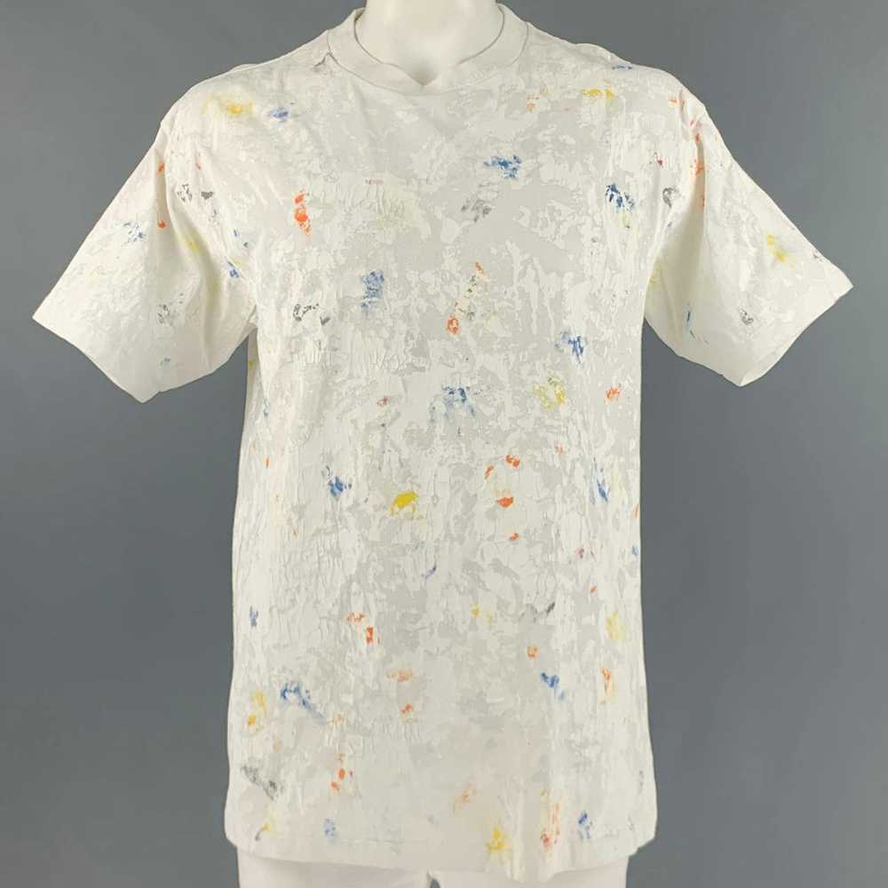 John Elliott White MultiColor Splattered Cotton C… - image 1