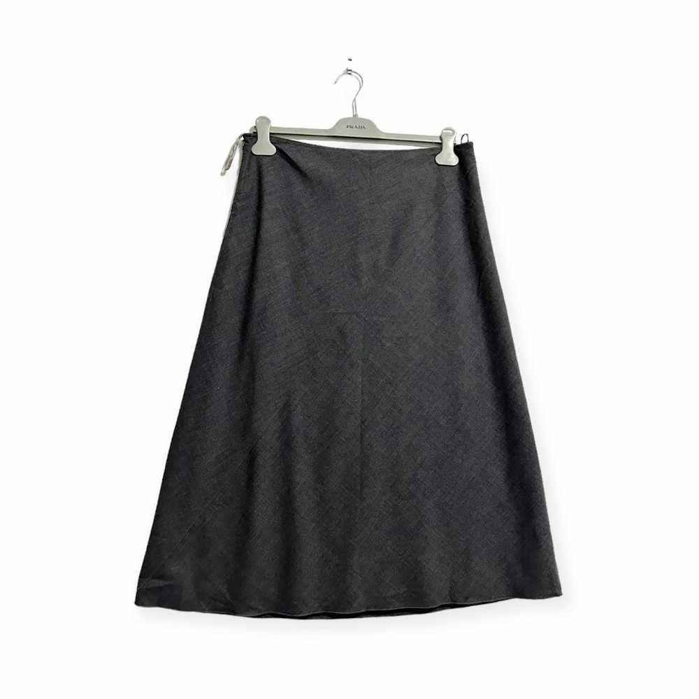 Jil Sander × Luxury Jil Sander Gray Wool Midi Skirt, Size 42