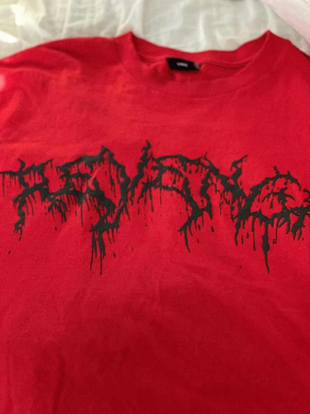 Revenge Revenge Red Lightning Drip Tee S - image 3