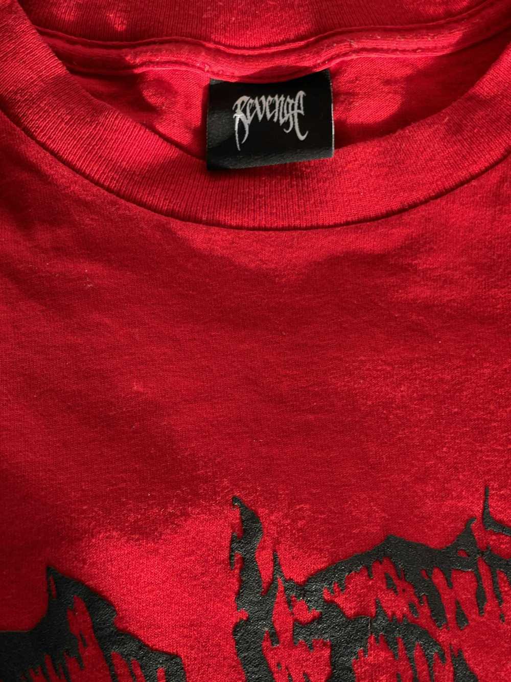 Revenge Revenge Red Lightning Drip Tee S - image 4