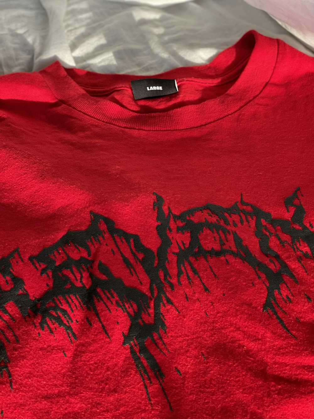 Revenge Revenge Red Lightning Drip Tee S - image 5