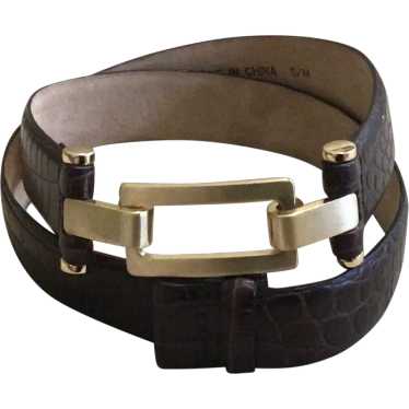 Talbots Brown Leather Adjustable S/M Belt 6310