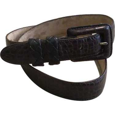 Mens Brighton 32 brown black woven leather belt 1 2/8