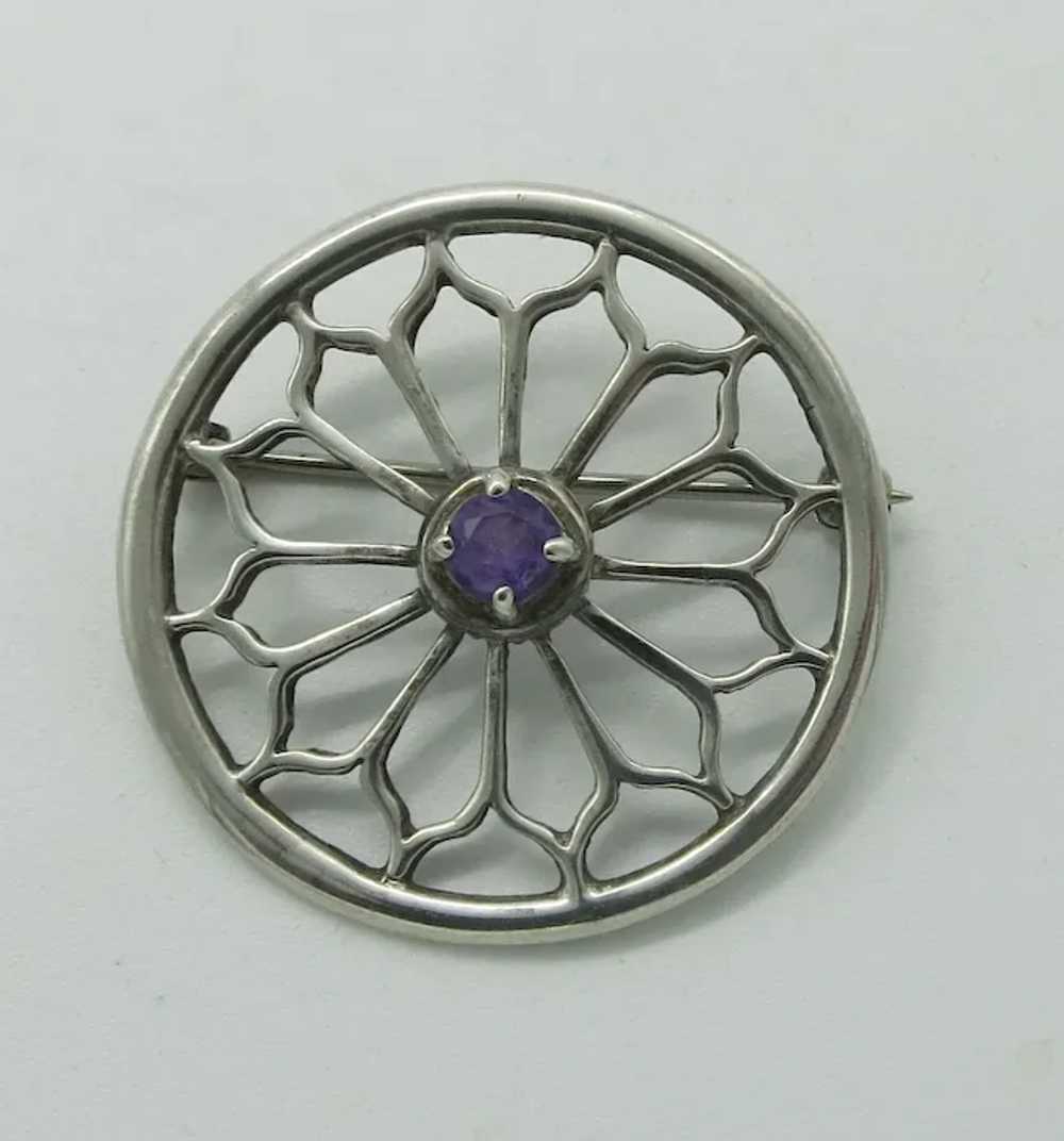 Amethyst Sterling Silver Carrick Scottish Brooch - image 2