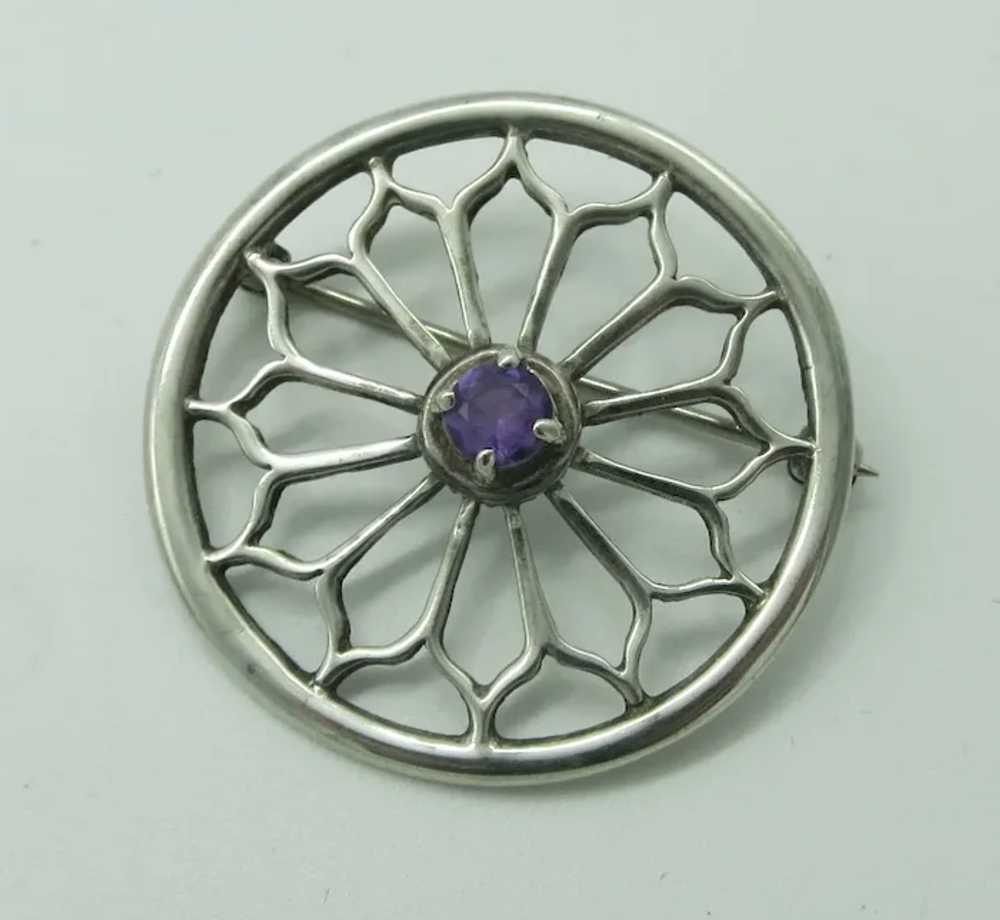 Amethyst Sterling Silver Carrick Scottish Brooch - image 3