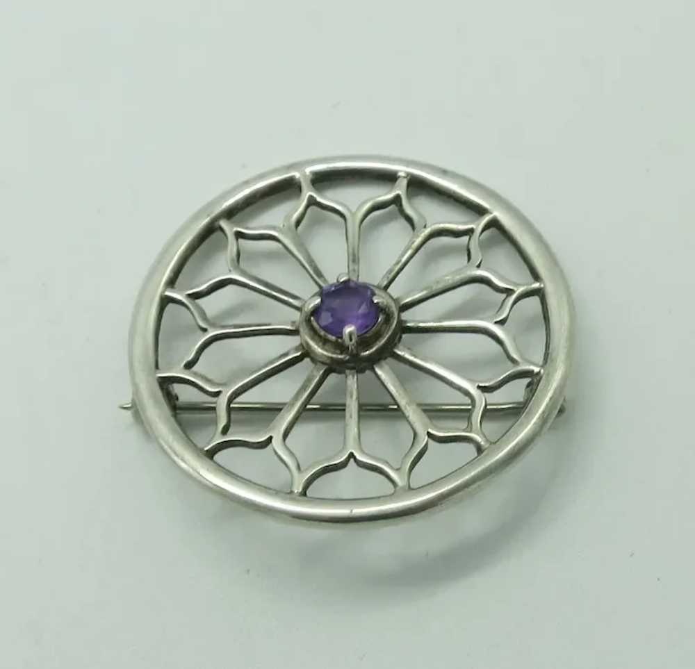 Amethyst Sterling Silver Carrick Scottish Brooch - image 4