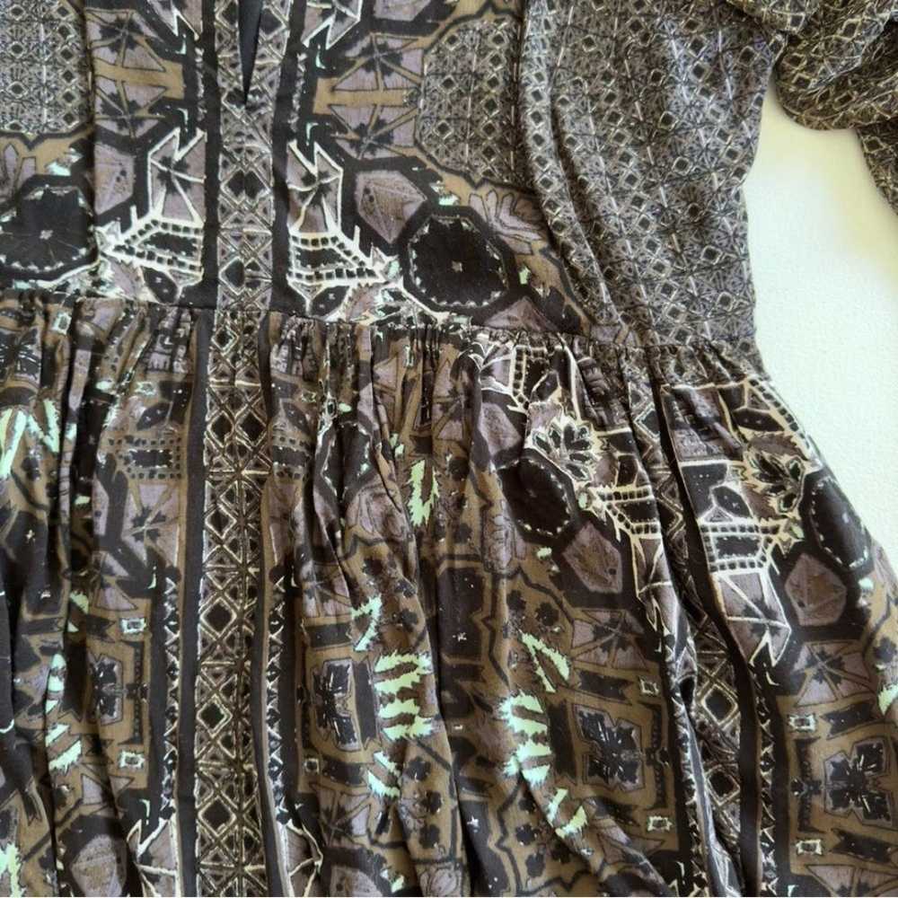 Free People Oksana Mini Dress Sheer Brown Multi M… - image 5