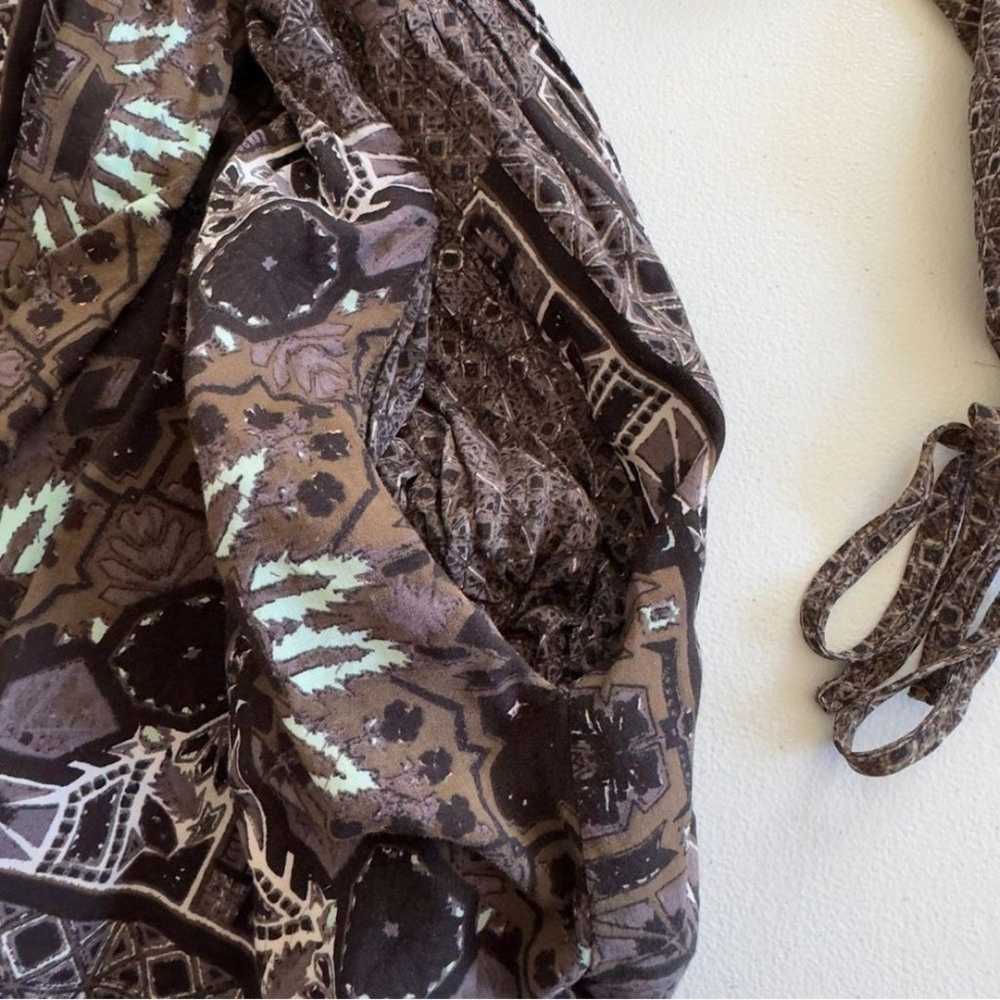 Free People Oksana Mini Dress Sheer Brown Multi M… - image 8