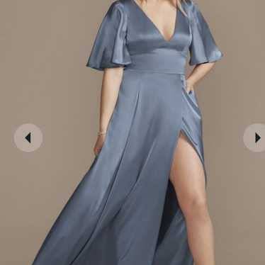 Charmeuse Deep V-Neck A-Line Bridesmaid Dress