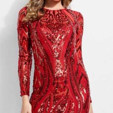 Guess Red Mini Sequin Dress