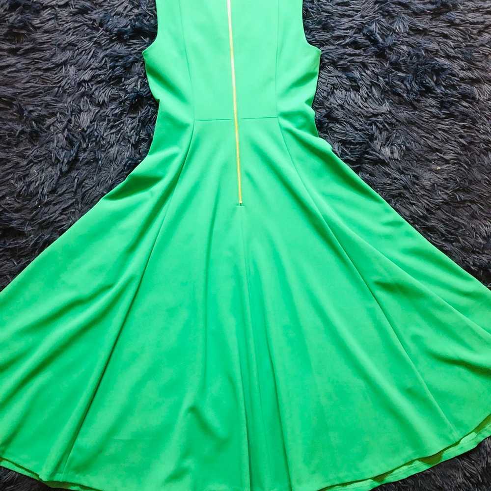 NWOT Calvin Klein Rich Green A-Line Midi Round Ne… - image 2