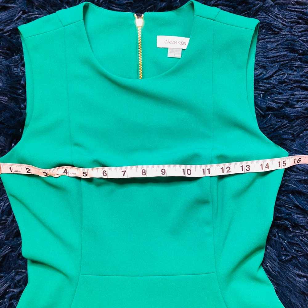 NWOT Calvin Klein Rich Green A-Line Midi Round Ne… - image 7