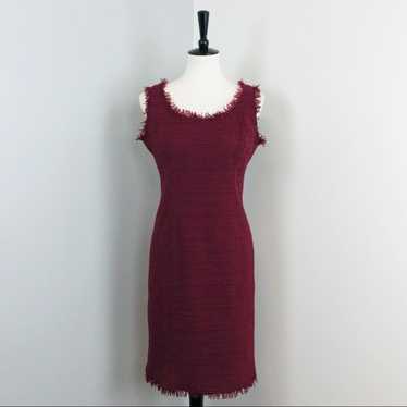 Worth New York Tweed & Fringe Sleeveless Dress 8 - image 1