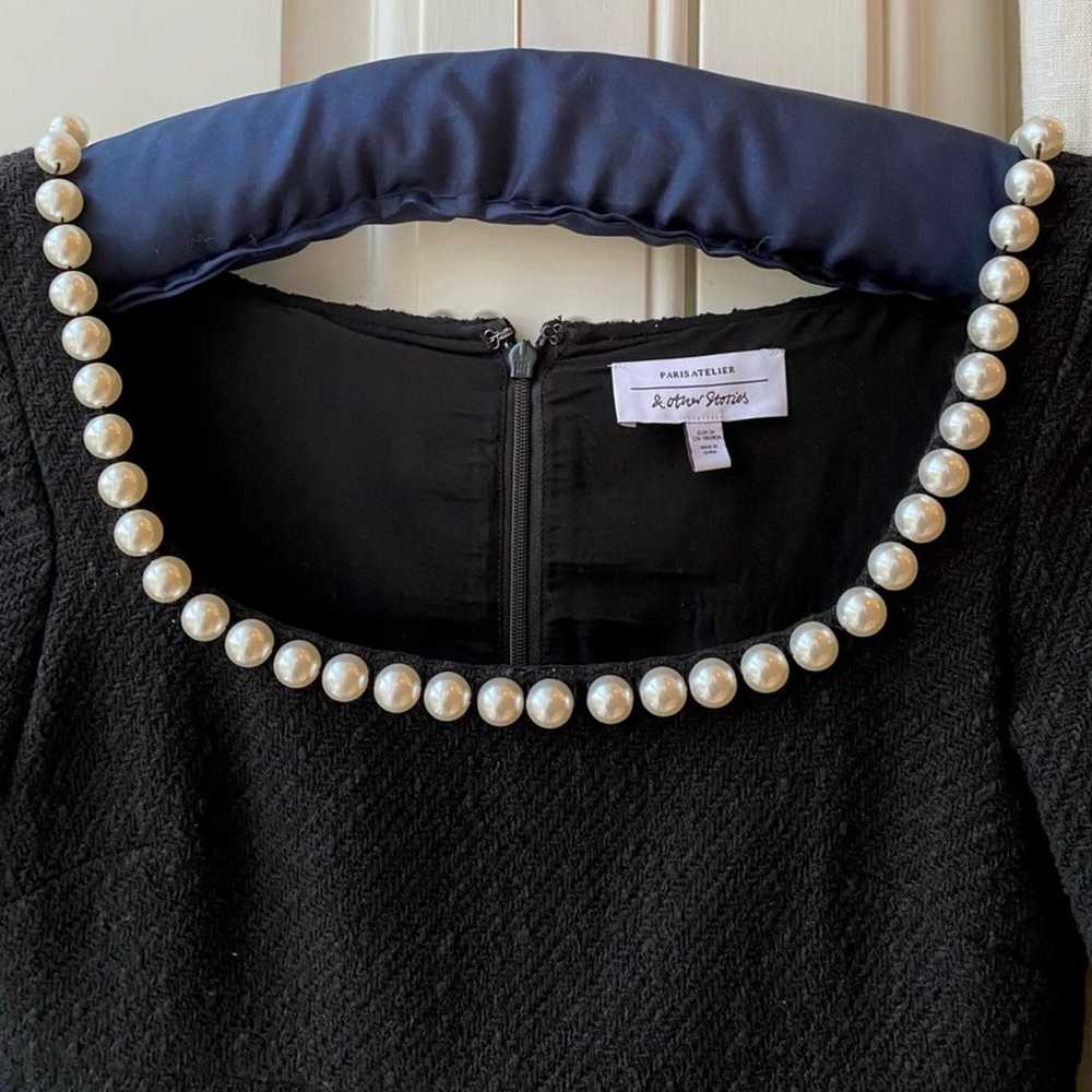 Pearl Embellished Neckline Mini Dress - image 6
