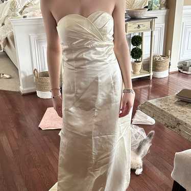 Ivory satin wedding dress