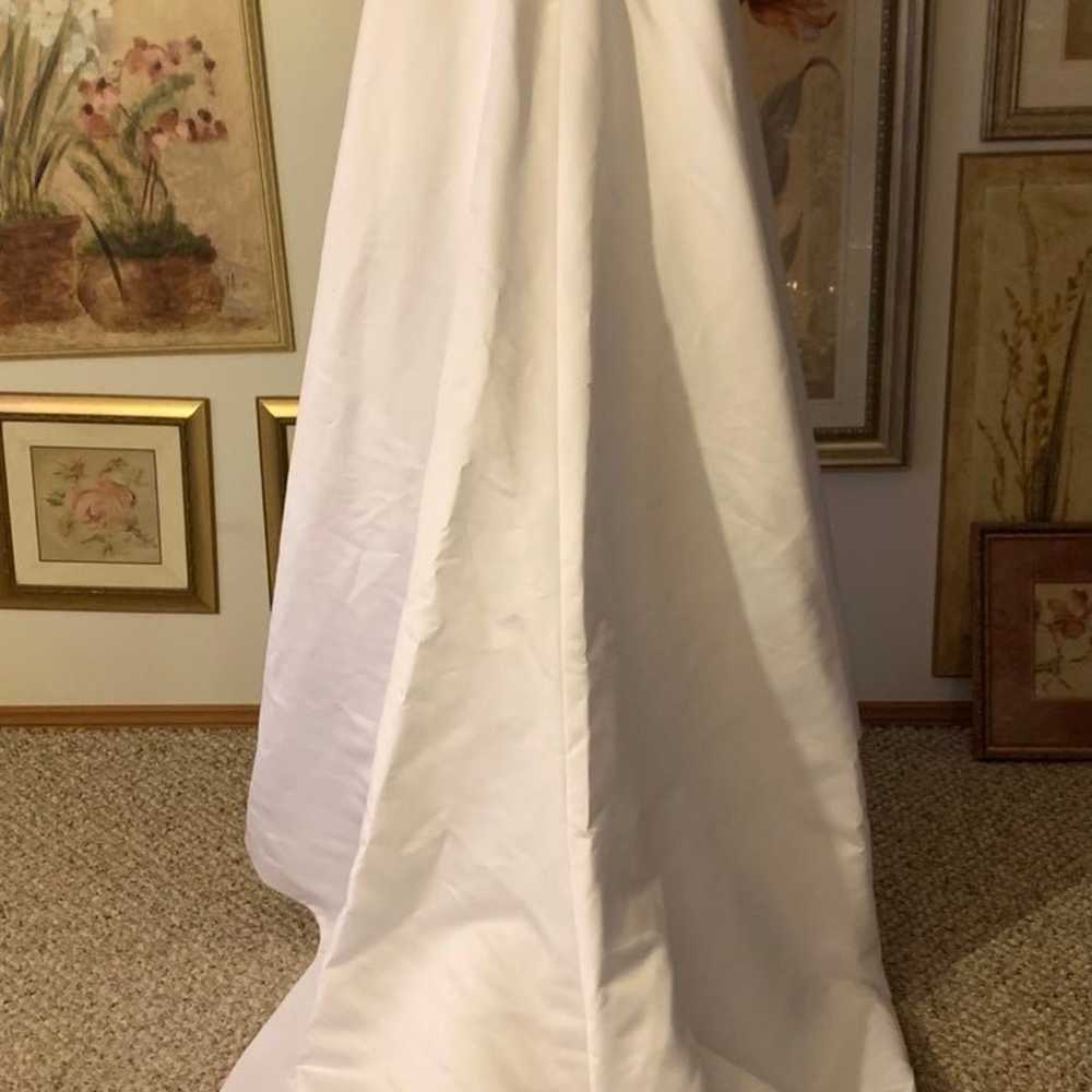 white beaded strapless wedding dress - image 4