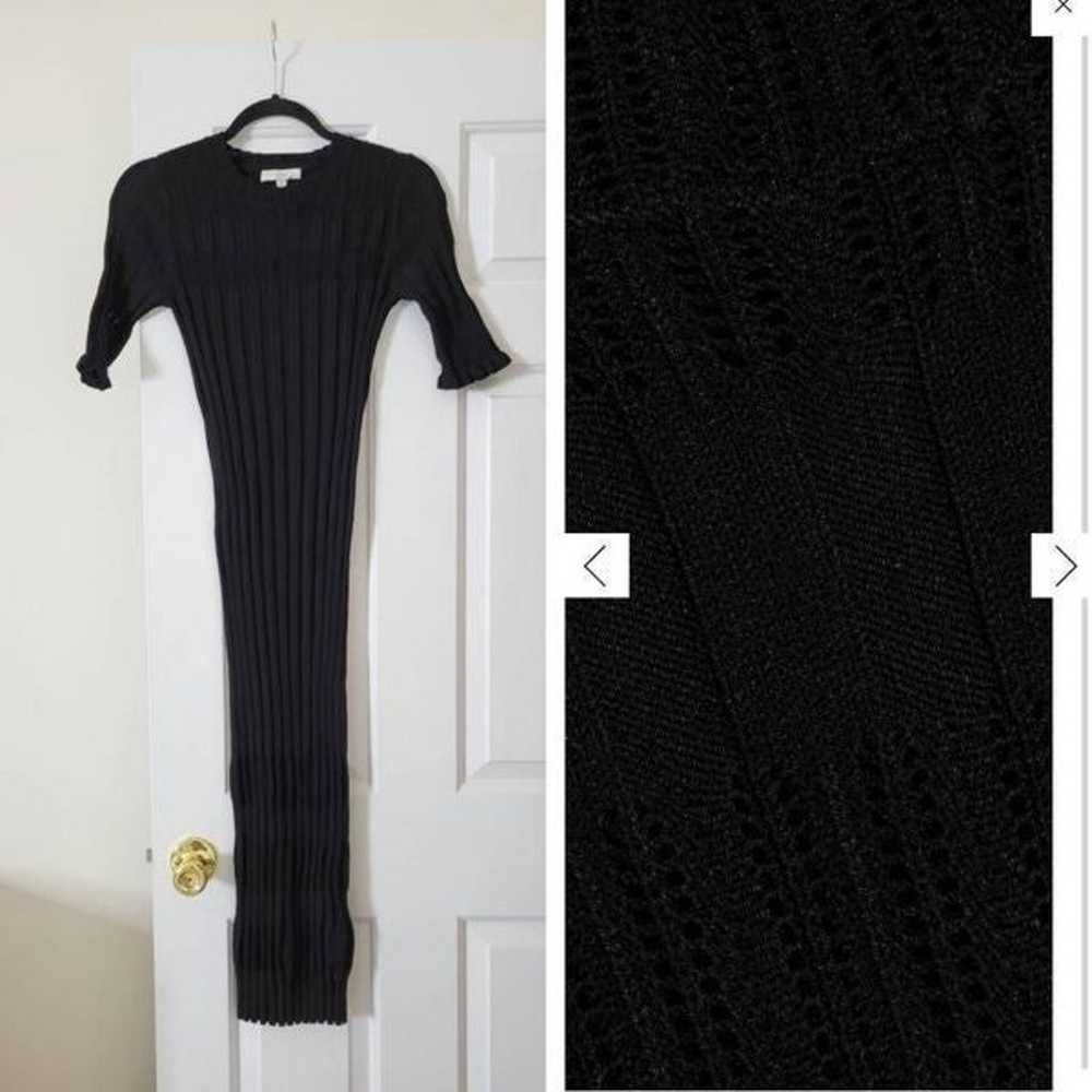 JOIE Dendra ruffle-trimmed ribbed-knit midi dress… - image 3