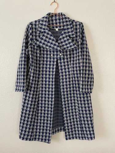 60’s blue checkered statement coat (No tag) | Use… - image 1