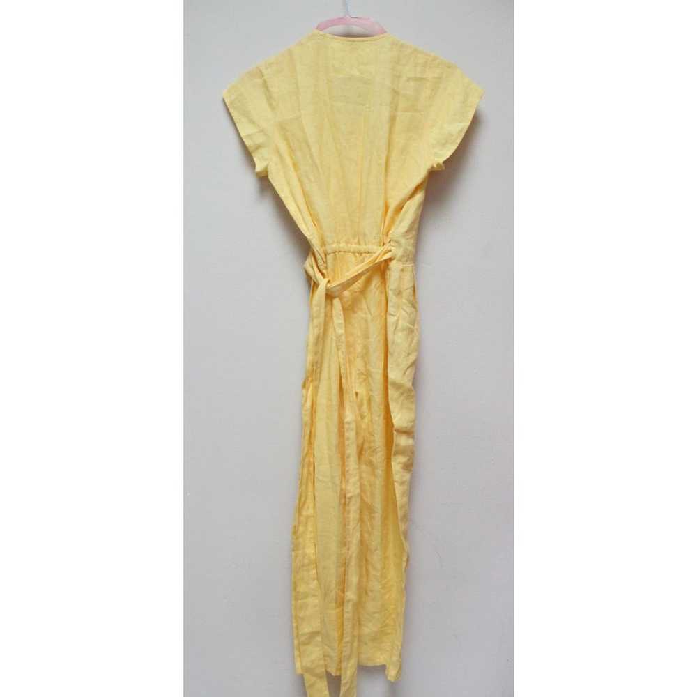 Not Perfect Linen Margaret Yellow Wrap Jumpsuit S… - image 2