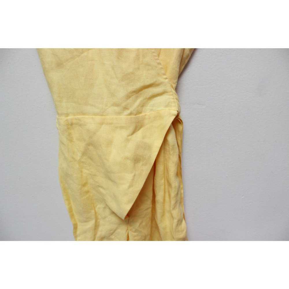Not Perfect Linen Margaret Yellow Wrap Jumpsuit S… - image 3