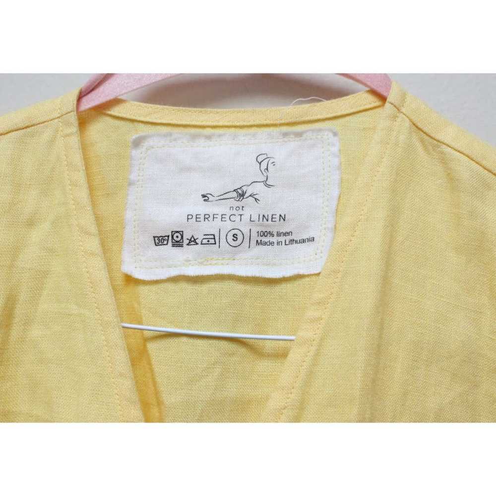 Not Perfect Linen Margaret Yellow Wrap Jumpsuit S… - image 4