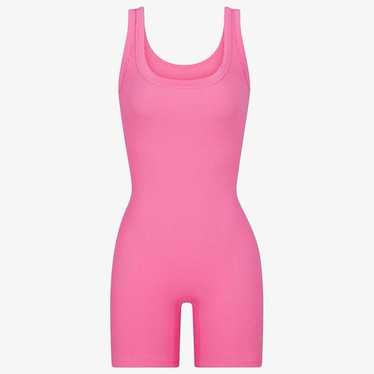 Track Cotton Logo Bodysuit - Sugar Pink - 2X at Skims