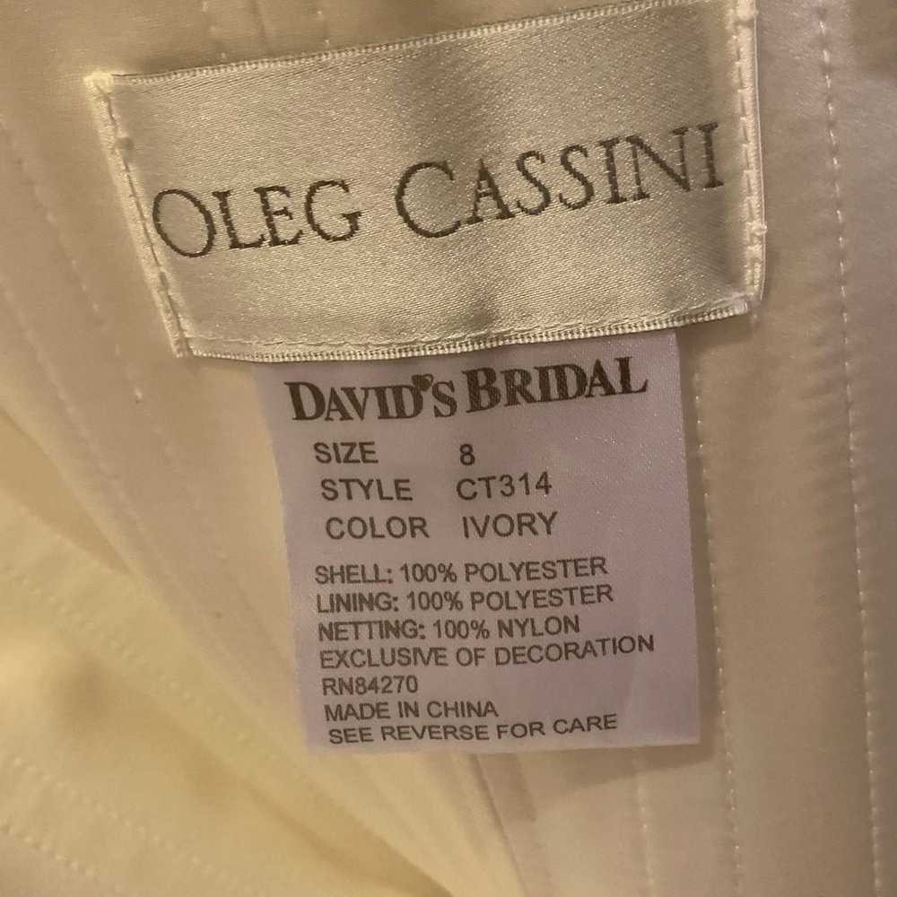 Oleg Cassini ivory embellished strapless wedding … - image 5