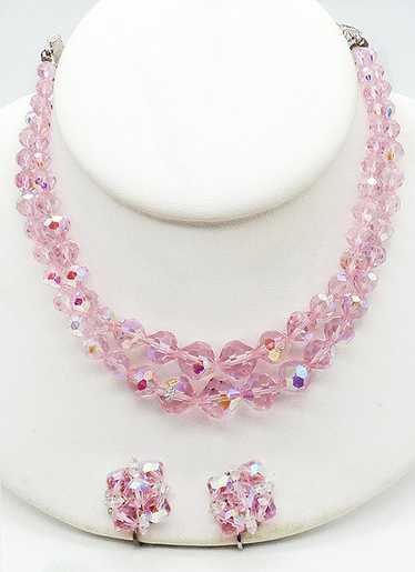 Laguna Pink Crystal Bead Necklace Set - image 1