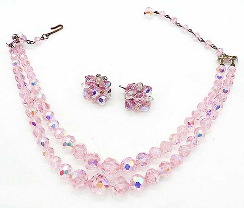 Laguna Pink Crystal Bead Necklace Set - image 3