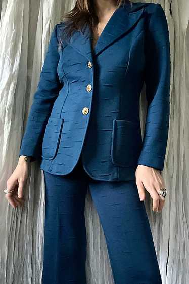 1970s Navy Blue Pant Suit Set Selected by Grievou… - image 1
