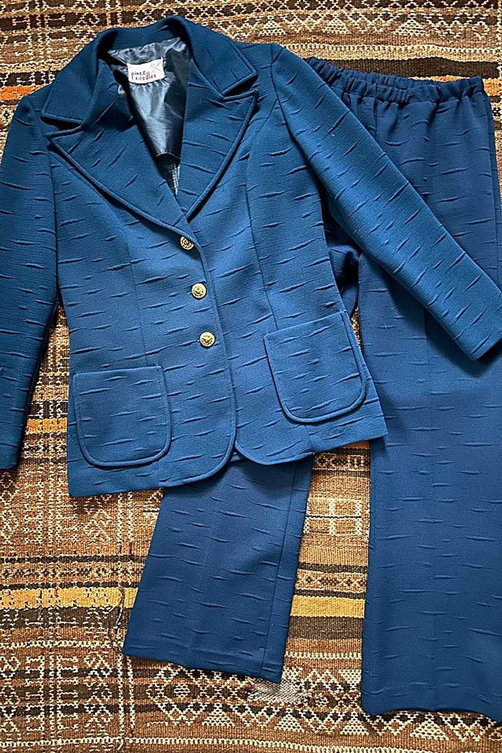 1970s Navy Blue Pant Suit Set Selected by Grievou… - image 4