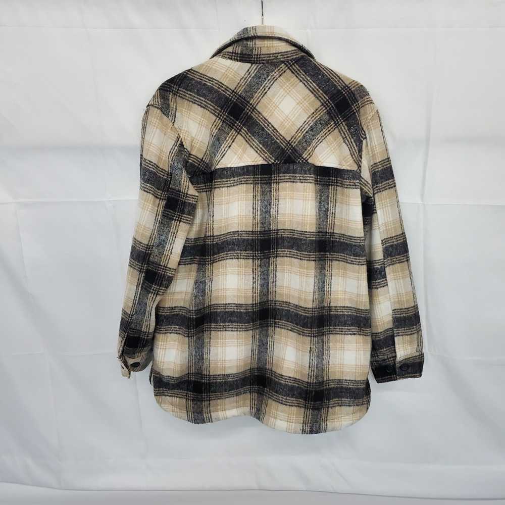 Nordstrom Thread Supply Beige & Black Plaid Overs… - image 2