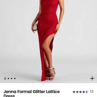 Jenna Formal Glitter Lattice Dress