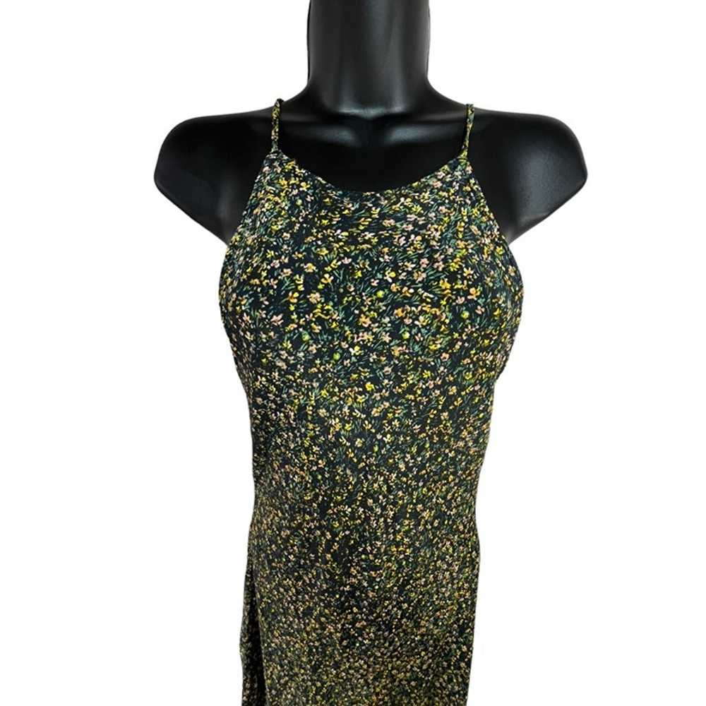 RVCA Maxi Slip Dress Black Strappy Floral Multico… - image 11