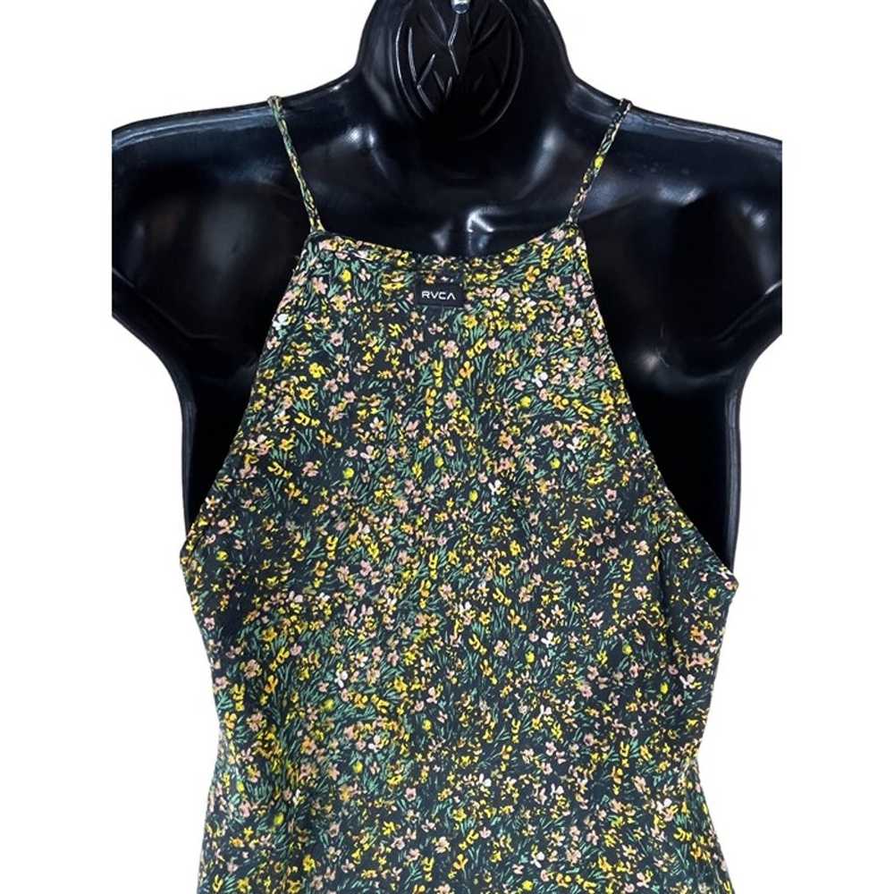 RVCA Maxi Slip Dress Black Strappy Floral Multico… - image 12