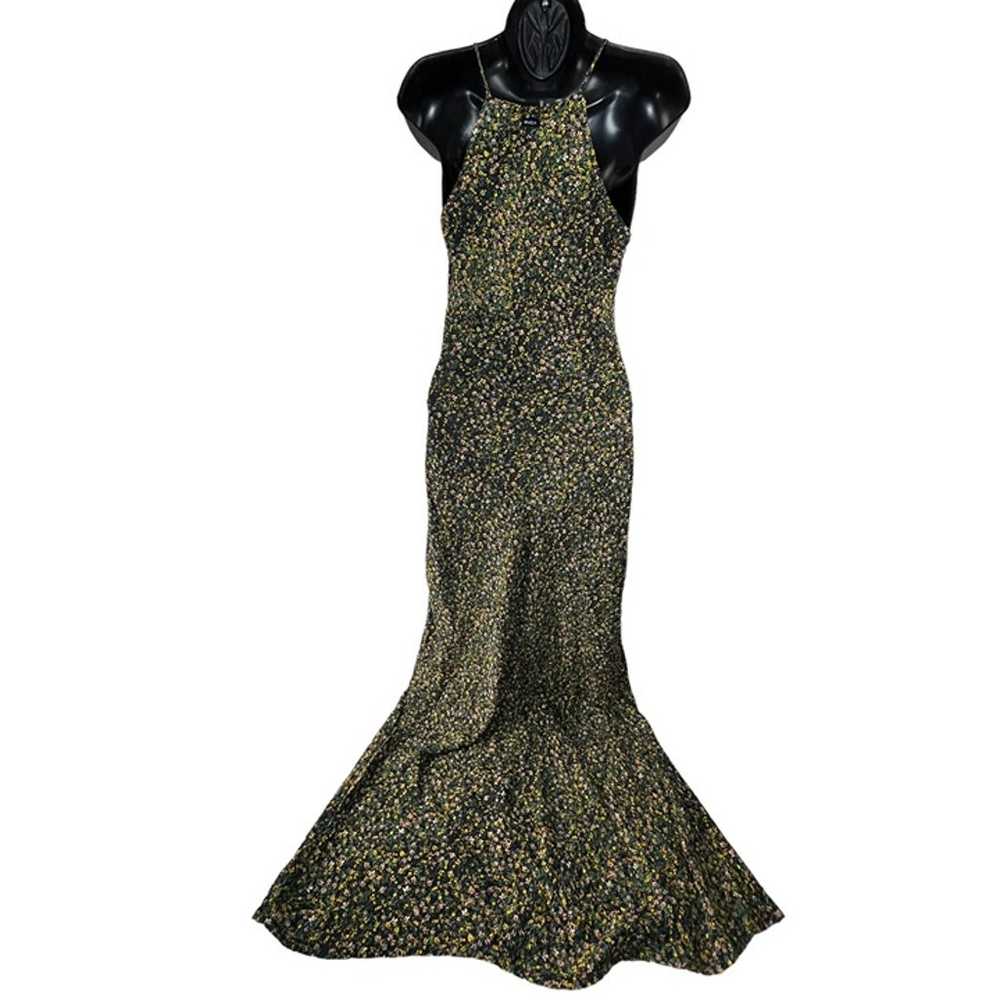 RVCA Maxi Slip Dress Black Strappy Floral Multico… - image 6