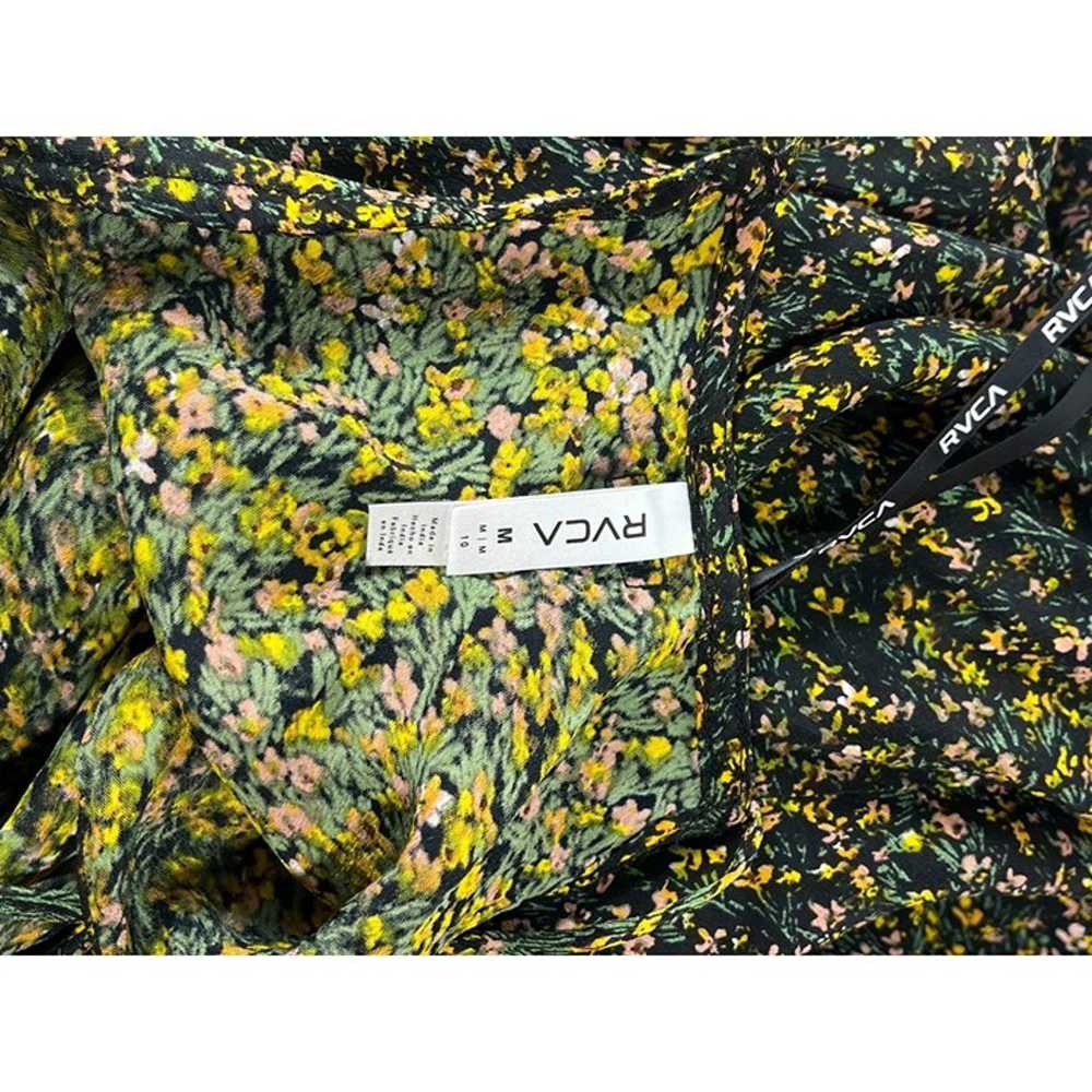 RVCA Maxi Slip Dress Black Strappy Floral Multico… - image 9