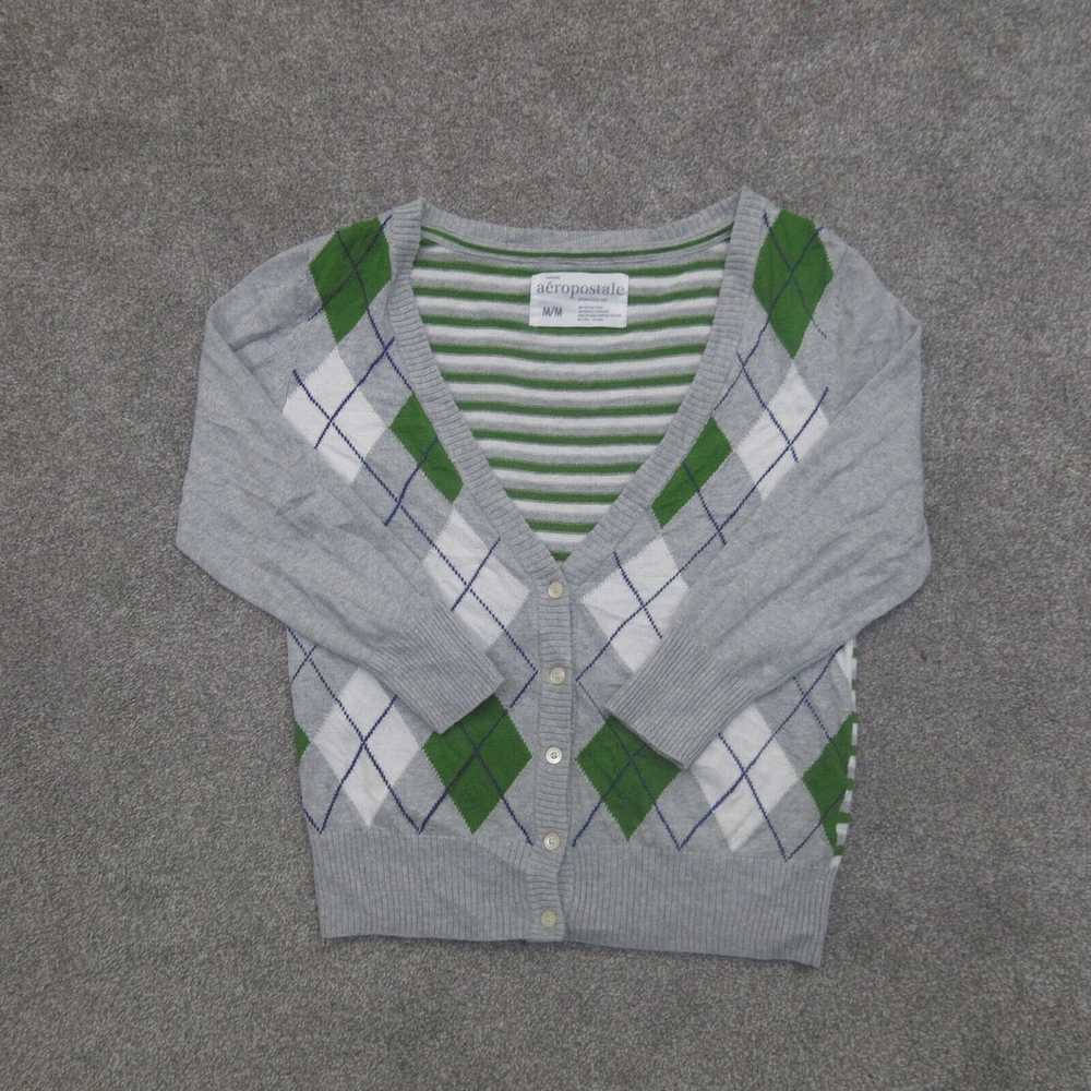 Aeropostale Women Cardigan Knitted Sweater Geomet… - image 1
