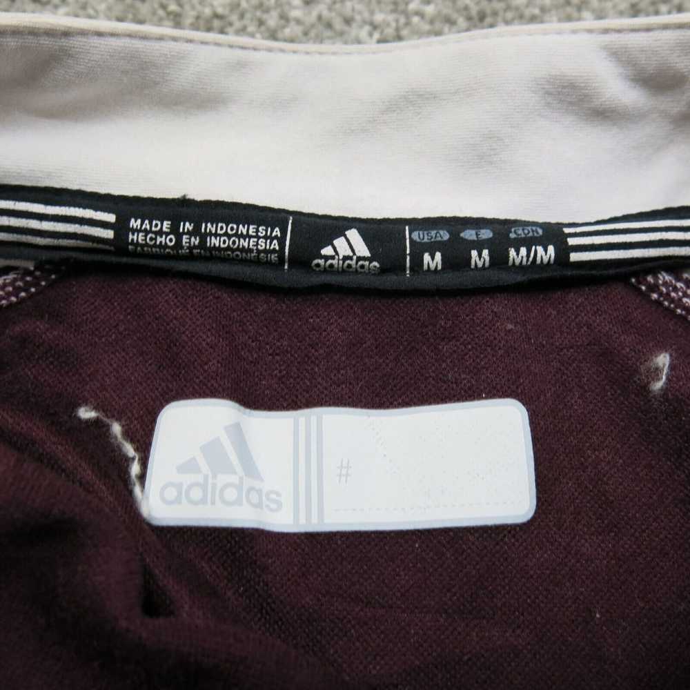 adidas Sweatshirt Mens Sz M Maroon White Long Sle… - image 9