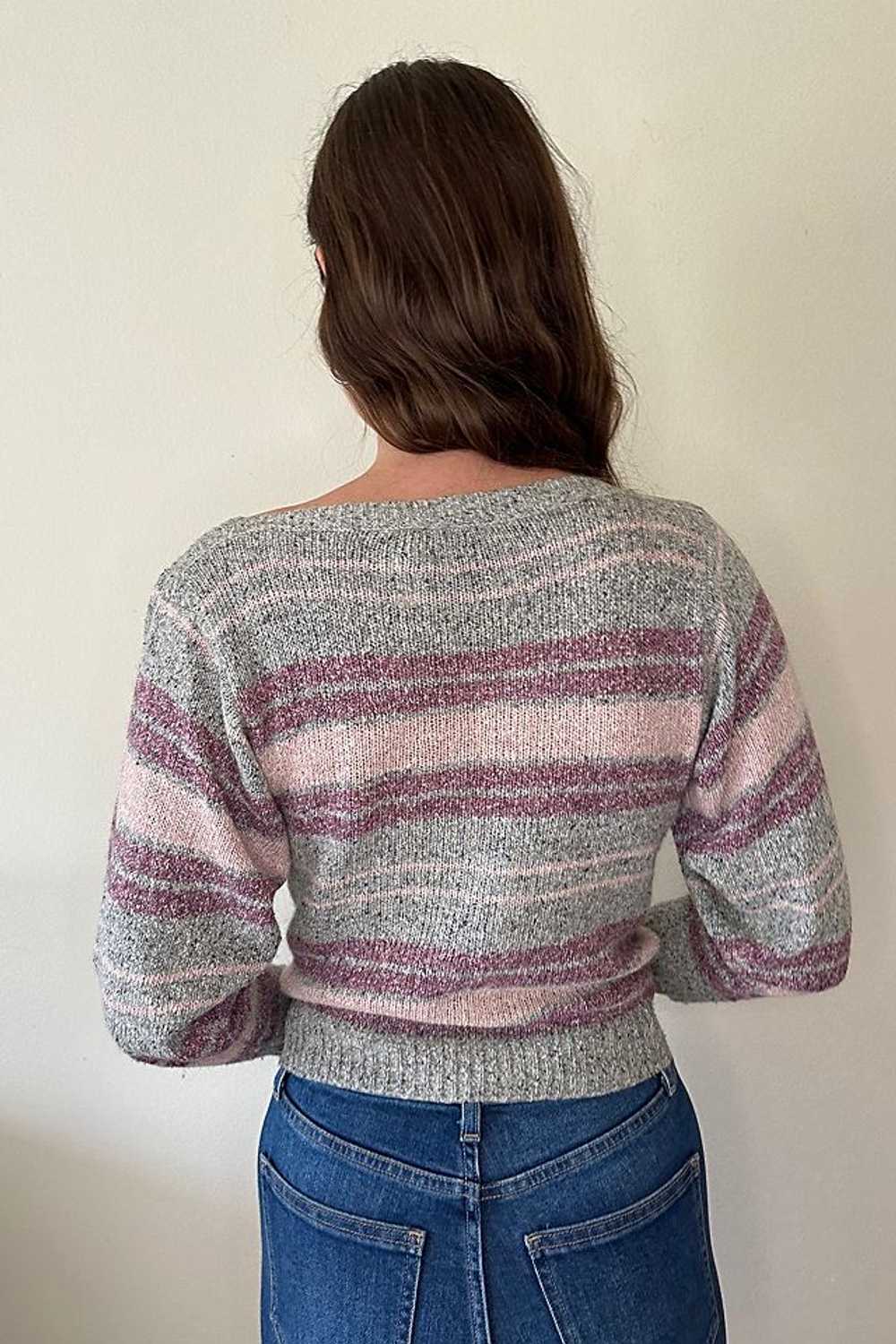 Vintage Grey and Pink Striped Sweater Selected by… - image 4