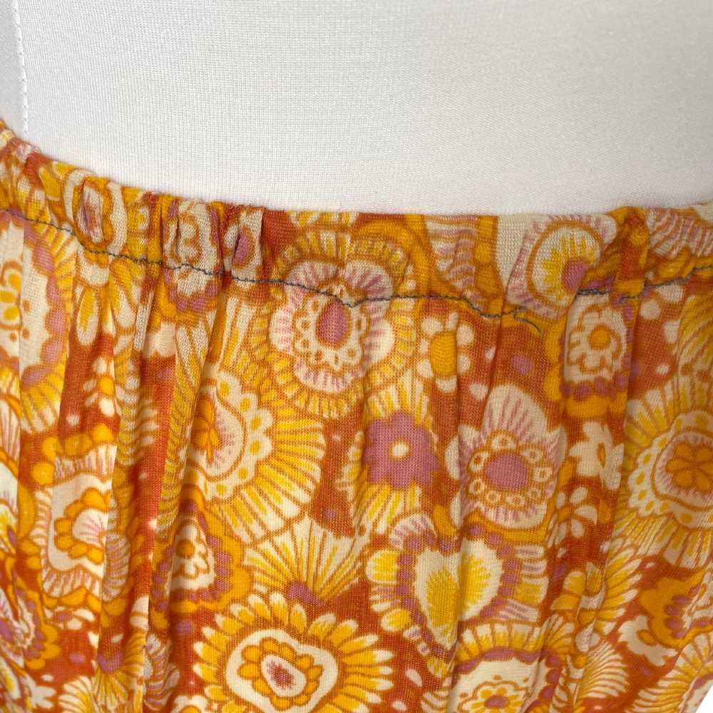 70s yellow and orange psychedelic print waist sli… - image 6