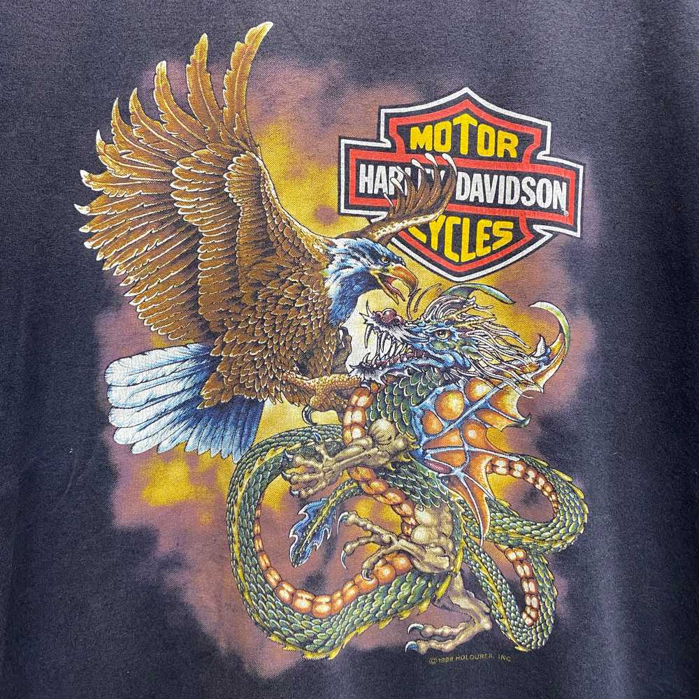 1988 harley davidson dragon vs eagle tshirt - image 2