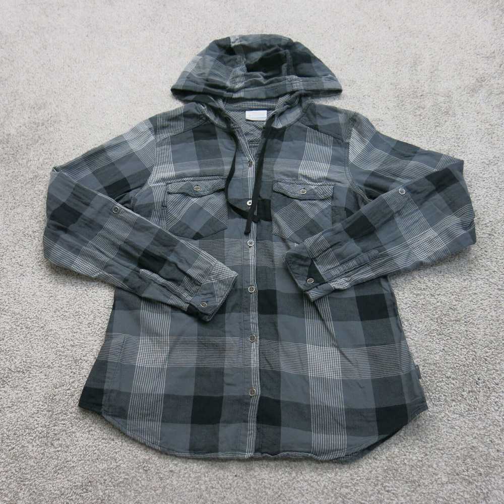 Columbia Sportswear Womens Check Hoodie Button Fr… - image 1