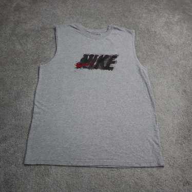 Nike Mens Crew Neck T Shirt Sleeveless Cotton Gra… - image 1