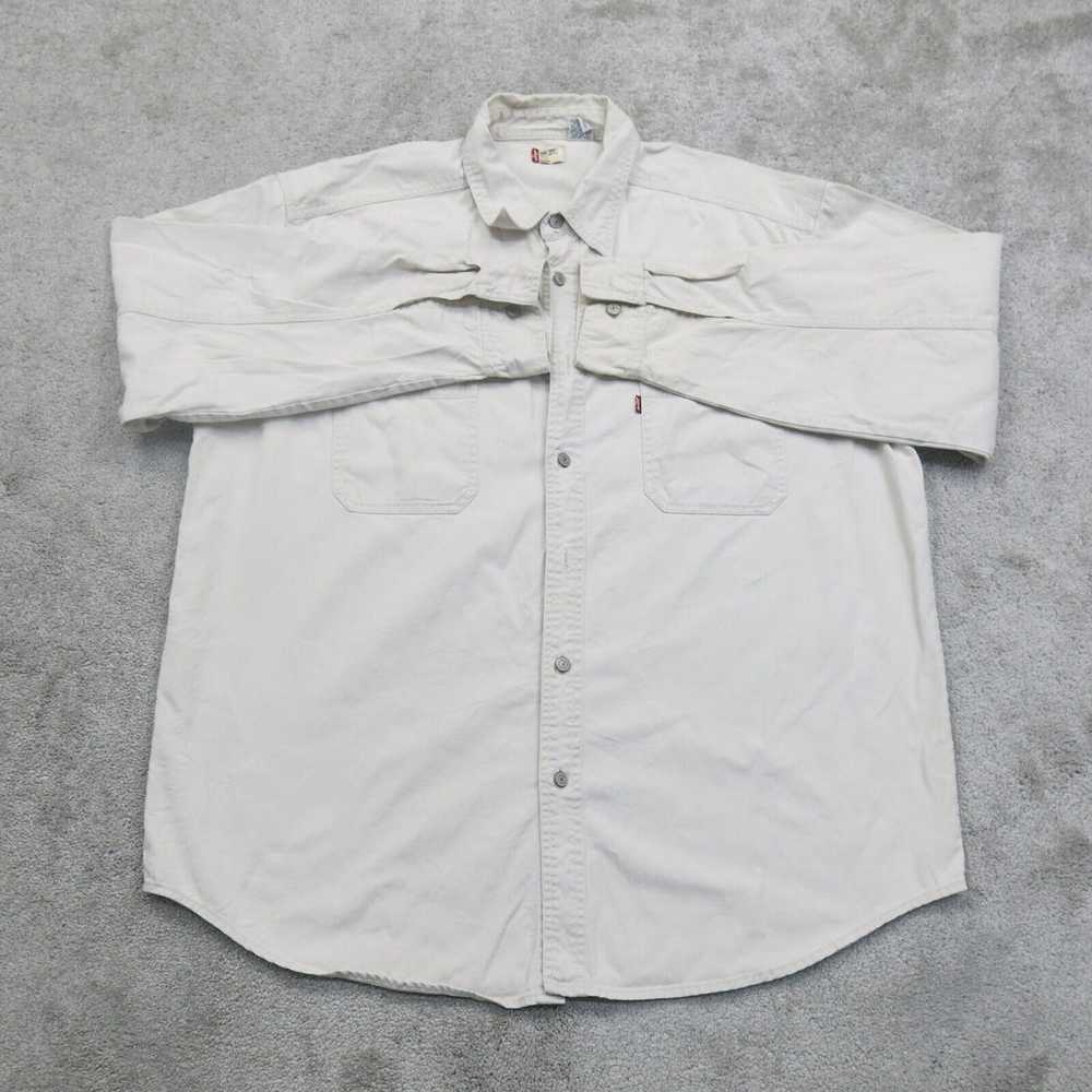 Levis Mens Button Up Shirt 100% Cotton Long Sleev… - image 1