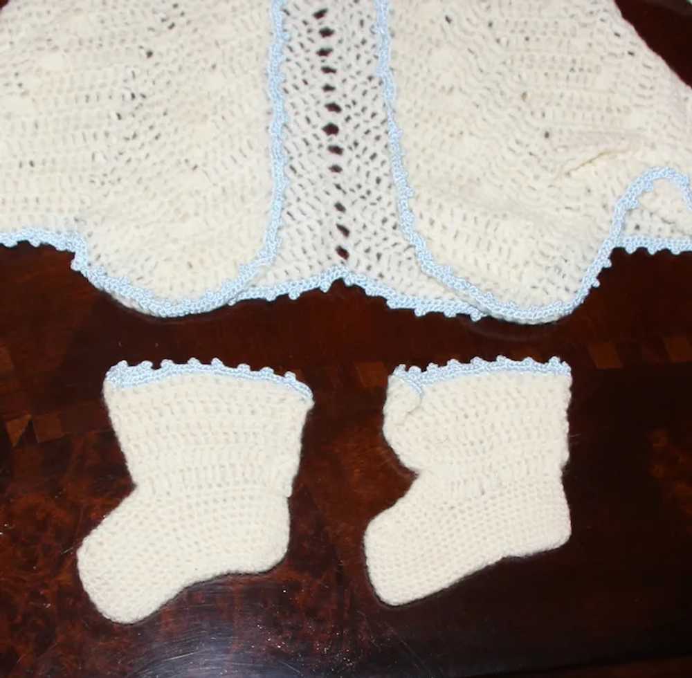 Beautiful Minty Antique Crochet Baby Infant Outfi… - image 3